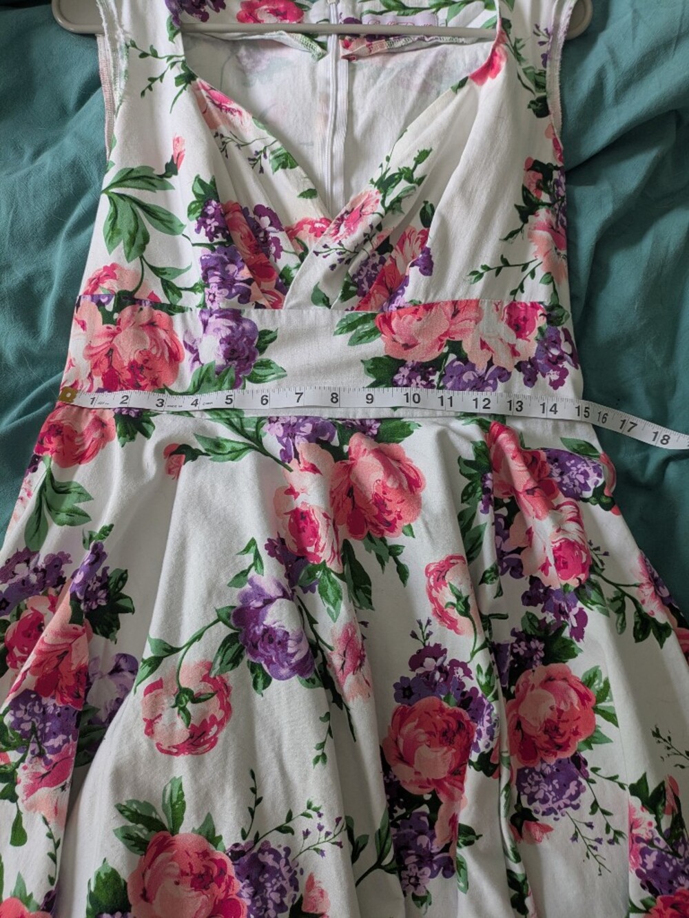 Retro Swing Fit&Flare Midi Dress Floral Romantic Garden Party Belle Poque Size L - Picture 9 of 12